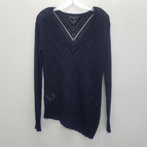 BCBGMaxAzria "Kemp" Asymmetrical Open Knit Long Sleeve Sweater